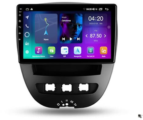 SYDZSW Double DIN Radio Android 13 with Wireless Carplay & Android Auto, Car Radio Compatible with Peugeot 107/Toyota Aygo Navi 10.1'' Screen, Car Stereo Touch Display with BT, AM/FM/RDS, SWC,2nf