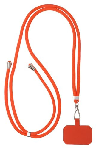PATIKIL Smart Phone Lanyard, Universal Cell Phone Lanyard Adjustable Crossbody Strap Patch with Neck Strap Fits Most Smartphones, Orange