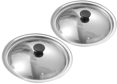 LIFKOME 2 Piezas Cubierta De Olla Cacerola Ollas De Sopa Con Tapas Cubierta Magnética Para Salpicaduras De Microondas Tapa Universal Para Ollas Olla Clara Freidoras Cocina Silver Baquelita
