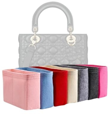 Xoppia Taschen-Organizer, kompatibel mit Dior Medium Lady Bag Filzeinsatz Liner für Frauen Tote Handtasche (Beige, Stil A: Belichtung)