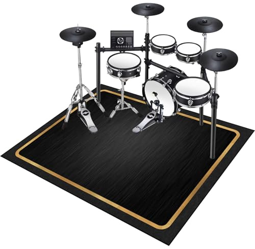 Tappeto per Batteria Tappeto a Tamburo Professionale Tappetino Insonorizzato per Batterie elettroniche Rullante Acustica Snare Drum Grancassa Strumenti Musicali Coperta Antiscivolo 120 x 70 cm