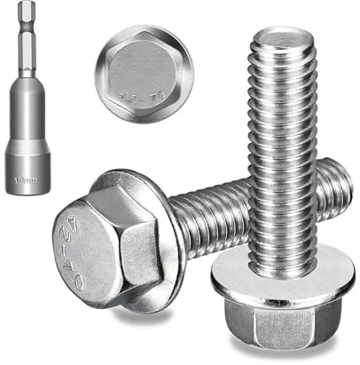 Ezitruz Lot de 30 vis à bride à tête hexagonale M6 x 25 mm DIN 6921 en acier inoxydable A2 V2A, avec bride, pour meubles, construction, ingénierie