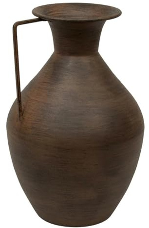 Atmosphera Créateur d'intérieur - Vase Cruche en Métal Wonj 30cm Marron