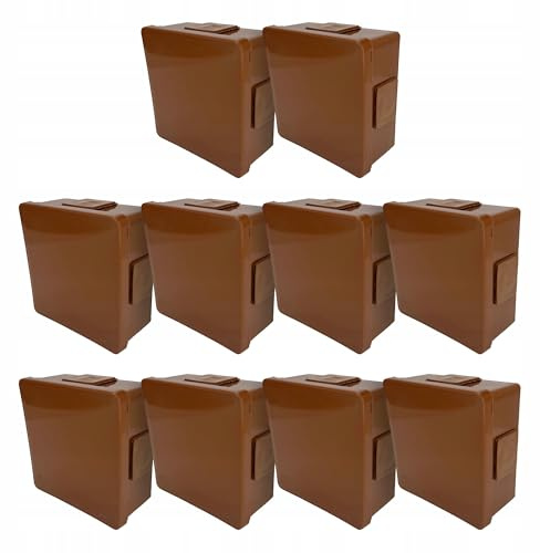 EDO Set 10x Aufputz-Abzweigdose IP55 Wasserfest 86x86x40 mm Braun | 4-Einführungen, Halogenfrei –Verteilerdose / Anschlussdose mit Gummitüllen und Klickverschluss für Innen- und Außen