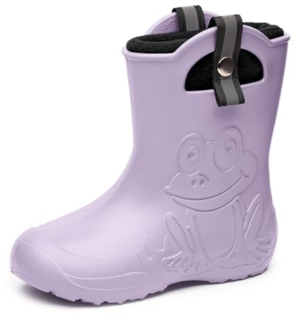 Ladeheid Kinder Federleichte Gummistiefel Thermo Fütterung Mädchen Jungen rutschfest Regenstiefel Kinder Regenschuhe LA-CA-Frog245
