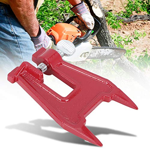 Morsetto Universale per Barra Guida per Affilatrice per Motoseghe per Affilare Facilmente la Catena, Metallo Rosso 4,9x3,1 Pollici, per attività di Affilatura sul Campo