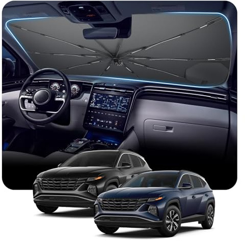[2026 Actualización] BSTW Compatible con Hyundai Tucson NX4 2022-2025 2026 Parasol para Parabrisas, Parasol Plegable Automático Diseño con Cordón, Protector Solar y Protección UV Tucson Accesorios