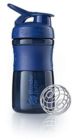 BlenderBottle Sportmixer Tritan Trinkflasche mit BlenderBall, geeignet als Protein Shaker, Eiweißshaker, Wasserflasche oder für Fitness Shakes, BPA frei, skaliert bis 500 ml, 590 ml, navy blau