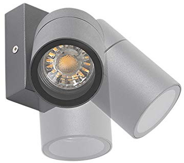 Qazqa Modern außen Wandleuchte, Außenlampe, Wandlampe für den Garten - Solo - Dunkelgrau, max. 35W, Geeignet für LED, 15cm, IP44