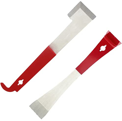 Kasteco 2 Pack Stainless Steel Beekeeping Hive Tool Hive Scraper Tool Bee Frame Lifter and Scraper Equipment for Beekeepers, 2 Types