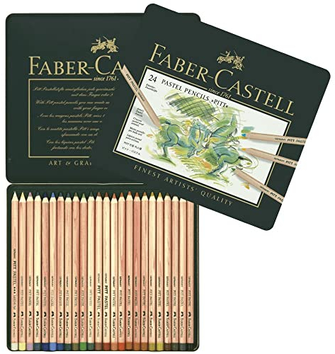 Faber-Castell Pitt Pastel 112124 Künstler-Buntstifte, hohe Lichtechtheit und Farbbrillanz, 24 Stück