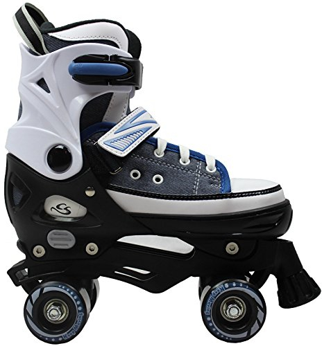 Cox Swain Kinder Rollschuhe -Joel- Größenverstellbar: XS(29-32), S(33-36), M(37-40), L(40-43)- ABEC5, Blau, M(37-40)