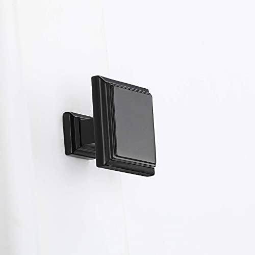 goldenwarm 10Pcs Matte Black Cabinet Knob Square Cupboard Knobs Black Drawer Knobs