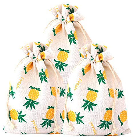 RIGHTA TECH Ananas-Geschenkbeutel mit Kordelzug, Geschenktüte für Hochzeit, Brautparty, Geburtstag, Party, Hawaii, Luau, Sommer, Strand, tropische Party-Dekorationen