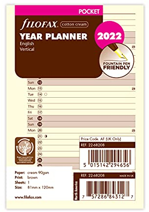 FILOFAX Pocket Jahresplaner cotton cream (englisch)2023