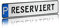 Individuelles Parkplatzschild 520x110mm mit P-Symbol aus Aluminium Wunschkennzeichen mit eigenem Text Wunschname für Parkplatz Schild (05 P - Reserviert)