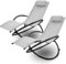 Lacestone Relax Liege Liegestuhl Gartenliege Sonnenliege Klappsessel Relaxliege Schaukelliege Klappbar (2X Relaxliege, Lichtgrau)
