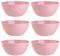 Engelland Juego de 6 cuencos para cereales, cuencos de postre, cuencos para ensalada, cuencos de arroz, en color rosa, de plástico, sin BPA, tamaño grande, 900 ml