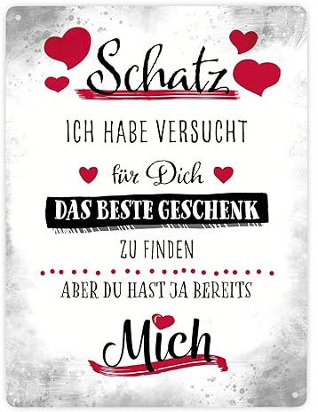 Bestes Geschenk für Schatz zum Valentinstag Metallschild XXL in 28x38 cm Geschenk für Liebste oder den Liebsten zum Valentinstag um ein lustiges aber gleichzeitig verliebtes