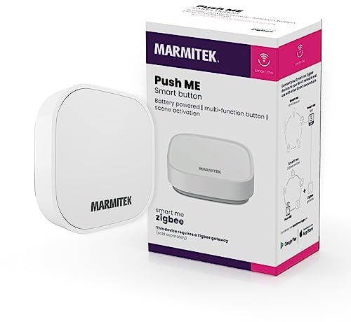 Interruptor Zigbee - Marmitek Push ME - Botón de interruptor de pared Zigbee 3.0 - Smart Switch - Controle sus dispositivos Smart me sin teléfono móvil ni reconocimiento de voz - Tuya