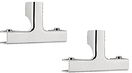Glasverbinder, 2 Stück Edelstahl-Glasklemmen, Glashalterung, Randloser Cliphalter zur Befestigung oder zum Basteln von Aquarien, Glaswindschutz, Glasvitrine, für 5–10 mm Dicke Glas-T-Form, 2 Stück