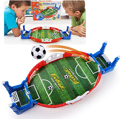 Gxhong Jeux de Football de Table, Jouet de Football de Table de Fête à 2 Joueurs, Mini Jeu de Baby-Foot Jouet éducatif pour Enfant Jeux de Tables de Football pour Enfants Adultes Cadeau Coupe du Monde