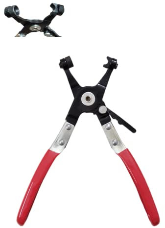 Wannianmu Pince de collier de serrage à bande large et plate, colliers de refroidissement, pince professionnelle pour réparation de bande plate pivotante pour le retrait et l'installation de colliers