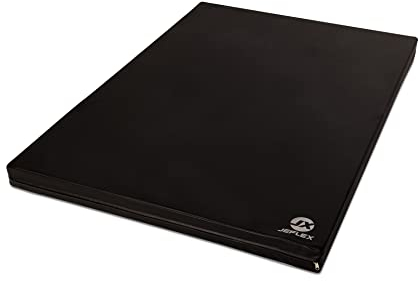 Jeflex - schwarze Weichbodenmatte & Turnmatte 150 x 100 x 8 cm MADE IN GERMANY/faltbare Gymnastikmatte/platzsparende Fitnessmatte & faltbare Yogamatte/dicke Sportmatte für Kinderzimmer