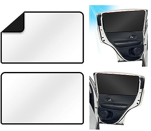 URAQT Sonnenschutz Auto, 2er Set Silber Hinten Seitenscheibe Auto Sonnenschutz Baby Kinder, Magnetisch Sonnenblende Auto mit UV Schutz Hitzeschutz, Autofenster Sonnenschutz Verdunkelung Fenster