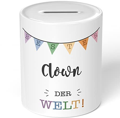 JUNIWORDS Spardose Sparbüchse, Bester Clown der Welt (5694575)