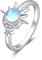 ONEFINITY Ring aus Sterlingsilber mit Mond und Stern, Halbmond und Sonne, synthetischer Mondstein, Verlobungsring, Jahrestag, Geburtstagsgeschenk für Frauen (6)