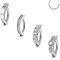 PiercingJak 4er 14G Clicker Piercing Bauchnabelpiercing Silber Chirurgenstahl CZ Bauchnabel Ring 10mm Nabelpiercing Barbell Körper Schmuck für Frauen Mann