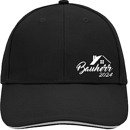 Huuraa Cappy Mütze Bauherr 2024 Haus Geschenk Kappe Black/Light Grey Bauherr 2024 Geschenkidee