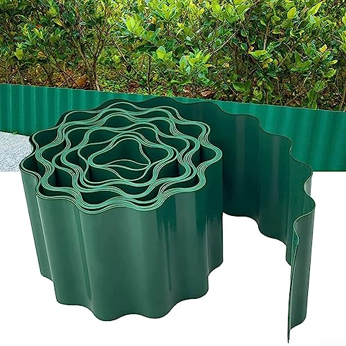 Rasenkante Bordüre, 15 cm x 6 m, Kunststoff, Garten, Rasenkante, Grasbegrenzung, Zaunrolle, Weg, gewellte Landschaftseinfassung