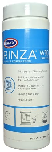 Urnex URN3401 Rinza Milk Cleaning Alkaline-1 x Tub of 40 Tablets, Plastic