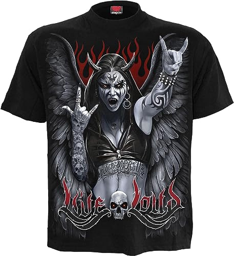 Spiral Rock Loud Männer T-Shirt schwarz Basics, Horror, Rockwear, Totenköpfe
