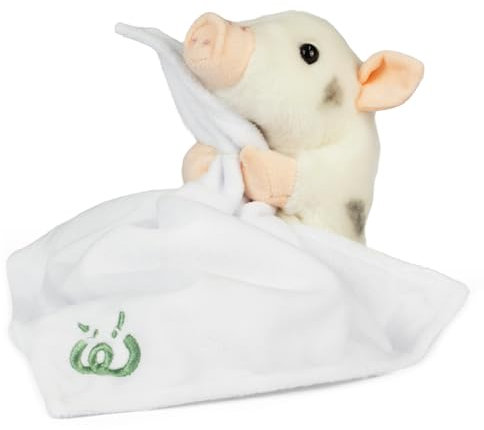 Living Nature Baby Juliana Ferkel Kuscheltier Plüschtier | Inklusive Decke | Flauschiges und Kuscheliges Bauernhoftier | Weiches Spielzeuggeschenk für Neugeborene und Babys | Naturli Umweltfreundlich