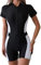 Maeau - Maillots Surf 1 Pièce Femmes Maillot de Bain Sport Zip Up Manches Courtes Vêtements de Natation Été Plages - Blanc - XL