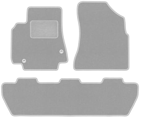 Velours-Fußmatten passend für Citroën Berlingo II 2008-2018, Grau, Oslo | passend für Hochdachkombi/Multispace/5-Sitzer; Velours-Teppich (Polypropylen), ca. 6,5 mm