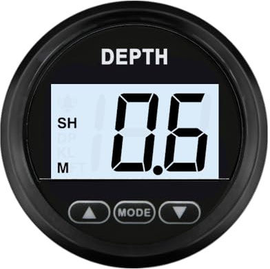 ELING 52 mm digitale Tiefenmesseranzeige mit Hintergrundbeleuchtung für Yachten Fischerboote mit Wandler