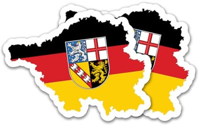 Finest Folia 2er Set Länder Silhouetten Aufkleber Länderaufkleber Bundesland Flagge Sticker für Auto Fahrrad Motorrad Modellblau selbstklebend wetterfest R215 (41 Saarland)