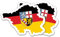 Finest Folia 2er Set Länder Silhouetten Aufkleber Länderaufkleber Bundesland Flagge Sticker für Auto Fahrrad Motorrad Modellblau selbstklebend wetterfest R215 (41 Saarland)