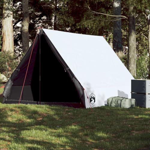 AUVYI Camping-Keilzelt 2 Personen Weiß Verdunkelt Wasserdicht 185T Polyester mit PU-Beschichtung 210x150x120 cm