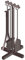 PJCFTCUSA Kaminwerkzeug-Set, 5-teilig, robustes Schmiedeeisen Kaminzubehör-Set mit Schaufel, Besen, Haken, Zange, Schürhaken & Halter, Kaminwerkzeuge für drinnen und draußen (Schwarz)