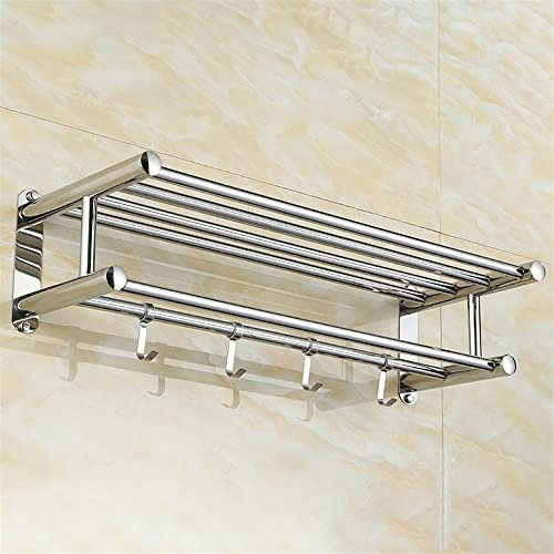QXGJTLI 23.6 inch White Paint Wall Mounted Towel Rack for Bathroom,Kitchen Hanger,Single Rod Brass Towel Rack,Wall Mount Drilling bathroom