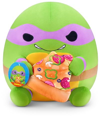 Snackles Teenage Mutant Ninja Turtles Edition von ZURU, 35 cm, Plüsch, flauschig-weiches, 35 cm großes Teenage Mutant Ninja Turtles Plüschspielzeug mit Pizza-Accessoire. (Donatello)