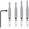 Meng Jiaran 4pc Self-Centering Drill Bit Set, 1/4 Hex Shank - Drill Bit Guide for Door/Window/Cabinet Hinge Pilot Holes (5/64 7/64 9/64 11/64)