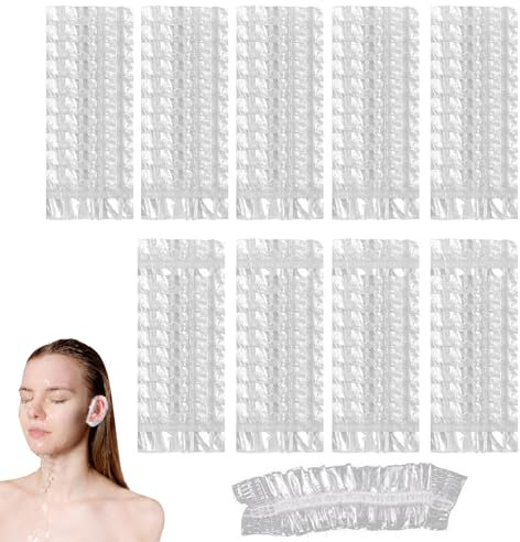 300 Pcs Ear Covers For Shower, Waterproof Ear Covers, Ear Protectors For Shower, Disposable Ear Protectors Waterproof Plastic Shower Ear Cover For Hair Dye Bathing Salon Spa Home Hotel Travel