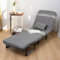 wicoanox Silla cama plegable, sofá cama 3 en 1, funda con cierre de cremallera, sillón cama, sofá cama convertible con respaldo ajustable, silla plegable para piso, dormitorio, oficina, gris, 65 cm,
