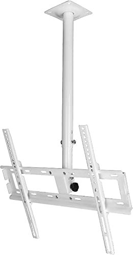 HPTHLY Soporte de TV para Techo, Soporte de TV Apto para Pantalla Plana de 32 a 55 Pulgadas, máx. 400 x 400 mm, Carga máxima de hasta 110 lb/50 kg, Blanco, Negro,(A 0.51m)